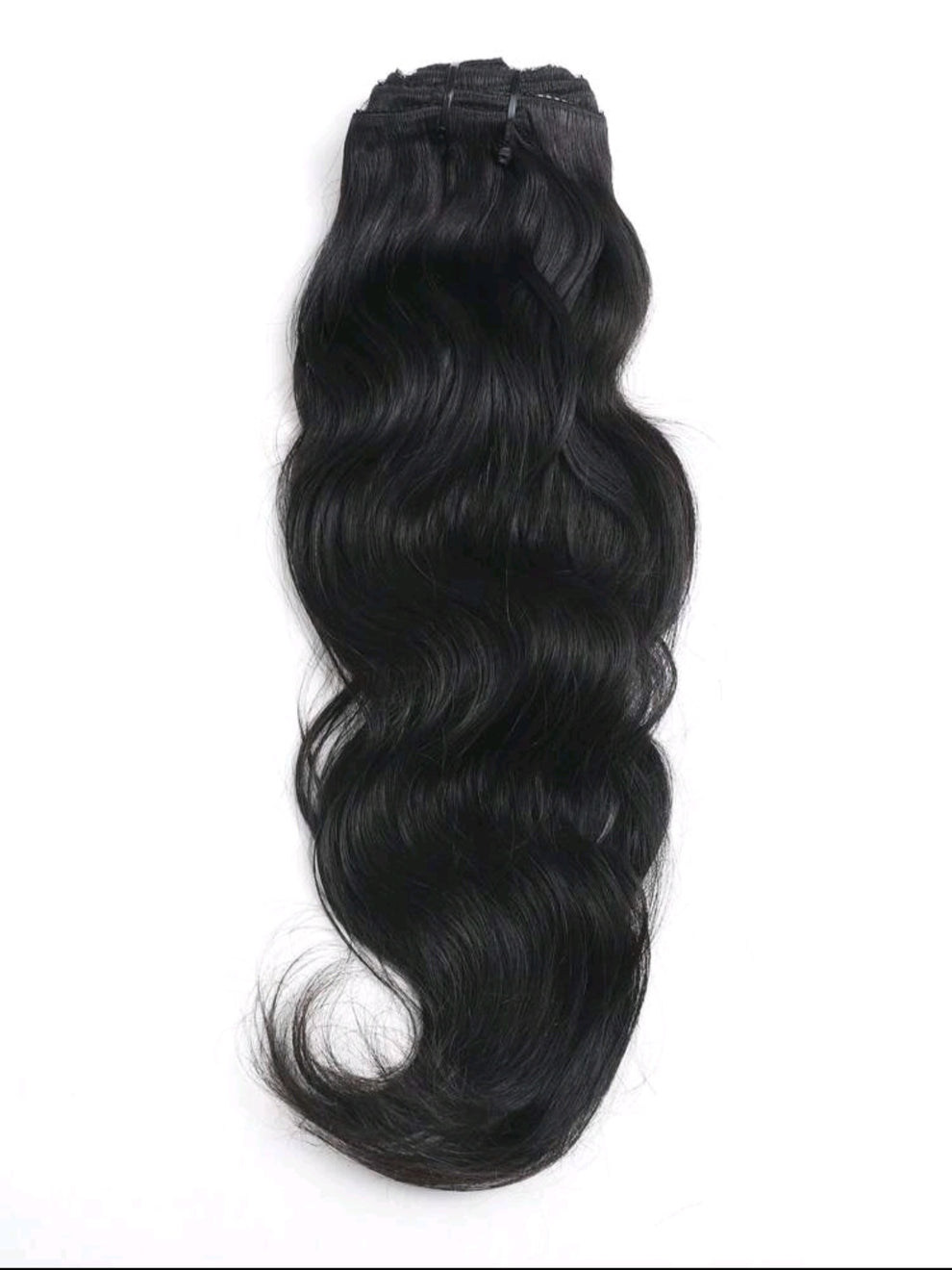 Natural Black Wave Clip in Hair Extensions  10pcs
